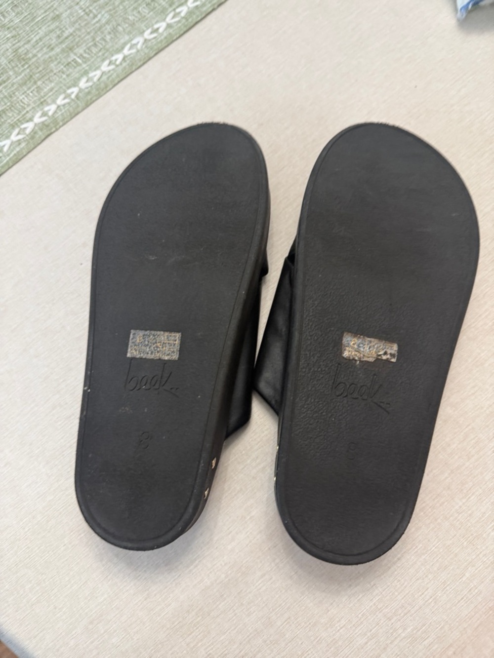 beek Black Crisscross Leather Slide Sandals - Women's - Picture 2 of 4